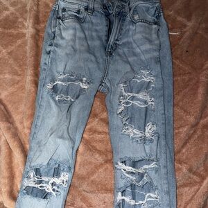 American Eagle Outfitters Blue Skinny Distressed Jeans